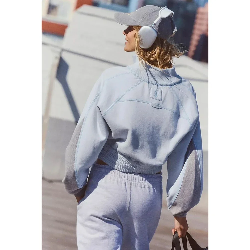 Free People FP Movement Out Of The Park Pullover Sweatshirt Cropped Top S 288893